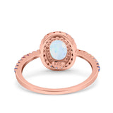 Oval Art Deco Multiple Color Wedding Bridal Ring Simulated Cubic Zirconia 925 Sterling Silver