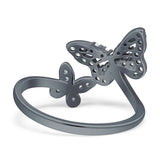 Butterfly Ring Cubic Zirconia 925 Sterling Silver