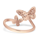 Butterfly Ring Cubic Zirconia 925 Sterling Silver