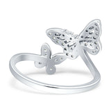 Butterfly Ring Cubic Zirconia 925 Sterling Silver