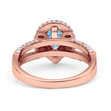 Vintage Style Pear Halo Engagement Ring Cubic Zirconia 925 Sterling Silver