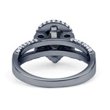 Vintage Style Pear Halo Engagement Ring Cubic Zirconia 925 Sterling Silver