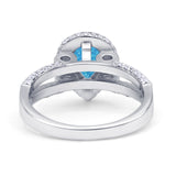 Vintage Style Pear Halo Engagement Ring Cubic Zirconia 925 Sterling Silver