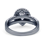 Vintage Style Pear Halo Engagement Ring Cubic Zirconia 925 Sterling Silver