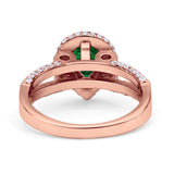Vintage Style Pear Halo Engagement Ring Cubic Zirconia 925 Sterling Silver