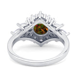 Art Deco Round Engagement Ring Cubic Zirconia 925 Sterling Silver