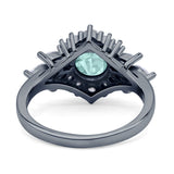 Art Deco Round Engagement Ring Cubic Zirconia 925 Sterling Silver