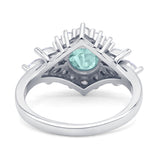Art Deco Round Engagement Ring Cubic Zirconia 925 Sterling Silver