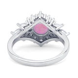 Art Deco Round Engagement Ring Cubic Zirconia 925 Sterling Silver