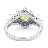 Art Deco Round Engagement Ring Cubic Zirconia 925 Sterling Silver
