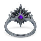 Vintage Style Oval Engagement Ring Simulated Cubic Zirconia 925 Sterling Silver