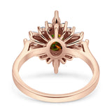 Vintage Style Oval Engagement Ring Simulated Cubic Zirconia 925 Sterling Silver