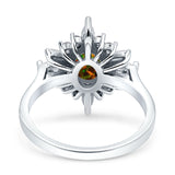 Vintage Style Oval Engagement Ring Simulated Cubic Zirconia 925 Sterling Silver