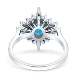 Vintage Style Oval Engagement Ring Simulated Cubic Zirconia 925 Sterling Silver