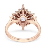 Vintage Style Oval Engagement Ring Simulated Cubic Zirconia 925 Sterling Silver