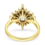 Vintage Style Oval Engagement Ring Simulated Cubic Zirconia 925 Sterling Silver