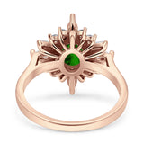 Vintage Style Oval Engagement Ring Simulated Cubic Zirconia 925 Sterling Silver