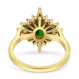 Vintage Style Oval Engagement Ring Simulated Cubic Zirconia 925 Sterling Silver