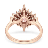 Vintage Style Oval Engagement Ring Simulated Cubic Zirconia 925 Sterling Silver