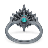 Vintage Style Oval Engagement Ring Simulated Cubic Zirconia 925 Sterling Silver