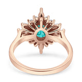 Vintage Style Oval Engagement Ring Simulated Cubic Zirconia 925 Sterling Silver