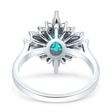 Vintage Style Oval Engagement Ring Simulated Cubic Zirconia 925 Sterling Silver