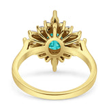 Vintage Style Oval Engagement Ring Simulated Cubic Zirconia 925 Sterling Silver