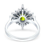 Vintage Style Oval Engagement Ring Simulated Cubic Zirconia 925 Sterling Silver