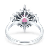 Vintage Style Oval Engagement Ring Simulated Cubic Zirconia 925 Sterling Silver