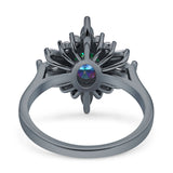 Vintage Style Oval Engagement Ring Simulated Cubic Zirconia 925 Sterling Silver