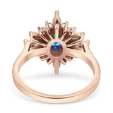 Vintage Style Oval Engagement Ring Simulated Cubic Zirconia 925 Sterling Silver