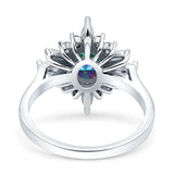 Vintage Style Oval Engagement Ring Simulated Cubic Zirconia 925 Sterling Silver