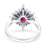 Vintage Style Oval Engagement Ring Simulated Cubic Zirconia 925 Sterling Silver