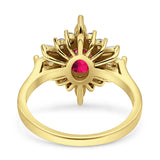 Vintage Style Oval Engagement Ring Simulated Cubic Zirconia 925 Sterling Silver