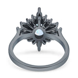 Vintage Style Oval Engagement Ring Simulated Cubic Zirconia 925 Sterling Silver