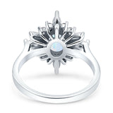 Vintage Style Oval Engagement Ring Simulated Cubic Zirconia 925 Sterling Silver