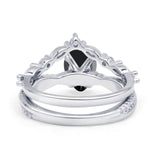 Teardrop Pear Twisted Infinity Style Bridal Two Piece Engagement Ring Cubic Zirconia 925 Sterling Silver