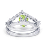 Teardrop Pear Twisted Infinity Style Bridal Two Piece Engagement Ring Cubic Zirconia 925 Sterling Silver