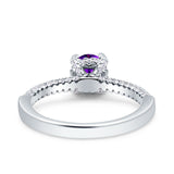 Solitaire Accent Wedding Ring Simulated Cubic Zirconia 925 Sterling Silver