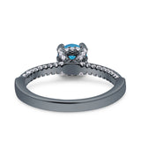 Solitaire Accent Wedding Ring Simulated Cubic Zirconia 925 Sterling Silver