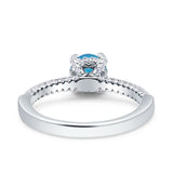 Solitaire Accent Wedding Ring Simulated Cubic Zirconia 925 Sterling Silver