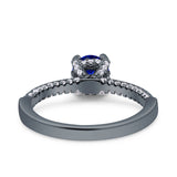 Solitaire Accent Wedding Ring Simulated Cubic Zirconia 925 Sterling Silver