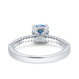 Solitaire Accent Wedding Ring Simulated Cubic Zirconia 925 Sterling Silver