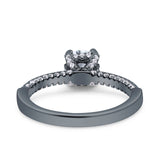 Solitaire Accent Wedding Ring Simulated Cubic Zirconia 925 Sterling Silver