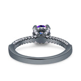 Solitaire Accent Wedding Ring Simulated Cubic Zirconia 925 Sterling Silver