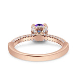 Solitaire Accent Wedding Ring Simulated Cubic Zirconia 925 Sterling Silver