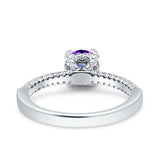 Solitaire Accent Wedding Ring Simulated Cubic Zirconia 925 Sterling Silver