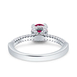 Solitaire Accent Wedding Ring Simulated Cubic Zirconia 925 Sterling Silver