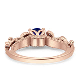 Vintage Style Floral Round Engagement Ring Cubic Zirconia 925 Sterling Silver