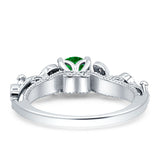 Vintage Style Floral Round Engagement Ring Cubic Zirconia 925 Sterling Silver